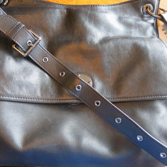 RACHEL ROY Bag Shoulder/Crossbody Leather Tassel Outside Pocket Black - Picture 7 of 8